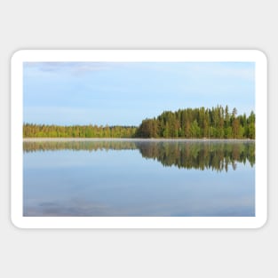 Lake scape at summer morning Sticker